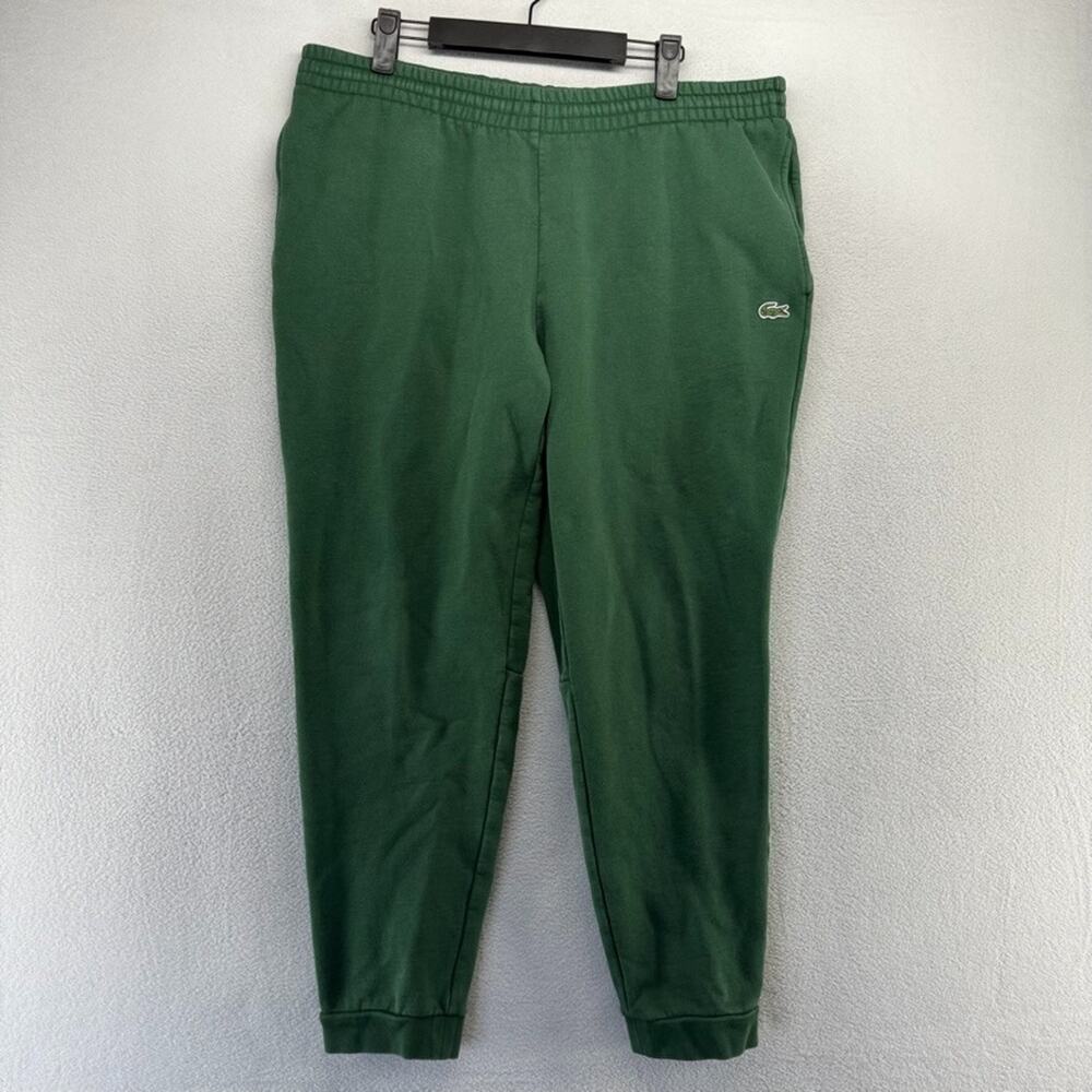 Lacoste Sweatpants Men's XL Green Tapered Cuffed Jogger Embroidered Pockets